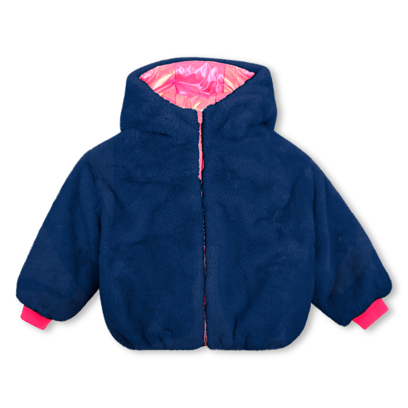 BILLIEBLUSH GIRLS SHINY-FUR REVERSIBLE POMBER JACKET