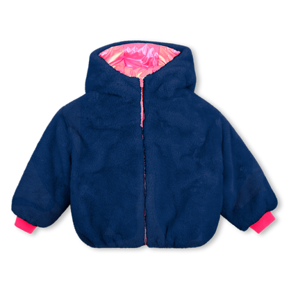 BILLIEBLUSH GIRLS SHINY-FUR REVERSIBLE POMBER JACKET