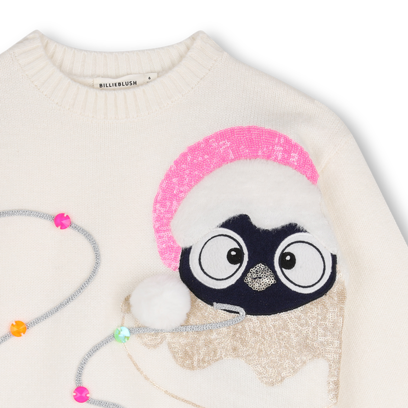 BILLIEBLUSH GIRLS KNIT SEQUINS DETAIL SWEATER