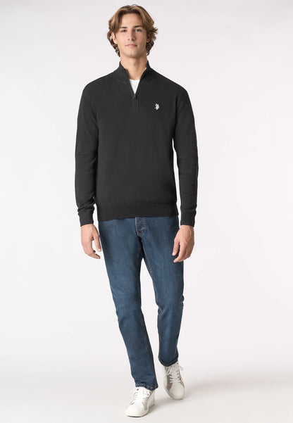 U.S POLO MAN HALF ZIP KNITTED PULLOVER