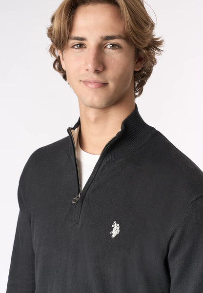 U.S POLO MAN HALF ZIP KNITTED PULLOVER