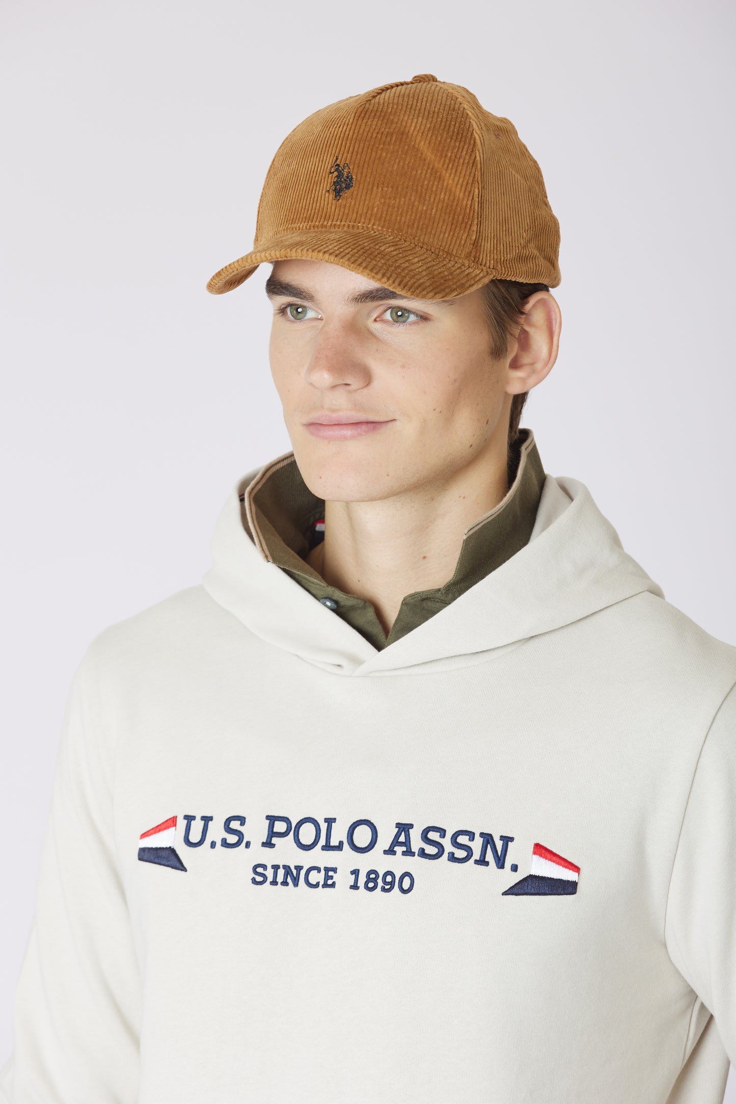 U.S POLO MAN LOGO CORDUROY CAP