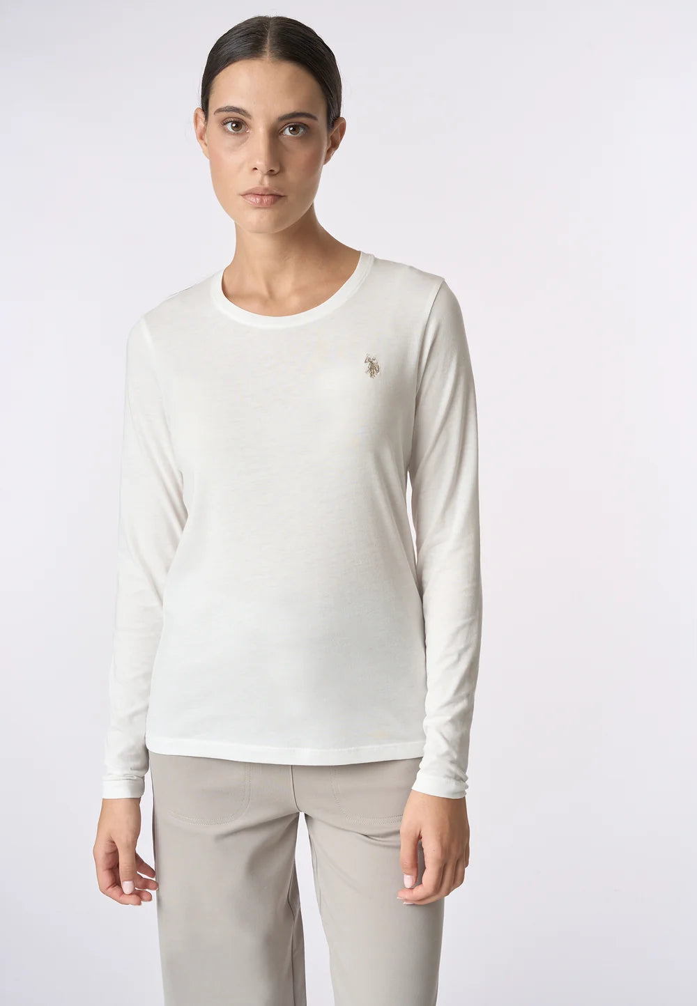 U.S POLO ASSN WOMAN CREW NECK T-SHIRT WITH LOGO