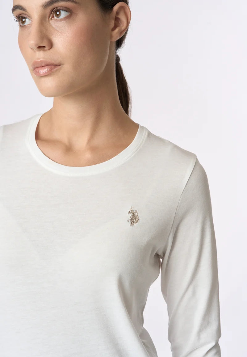 U.S POLO ASSN WOMAN CREW NECK T-SHIRT WITH LOGO