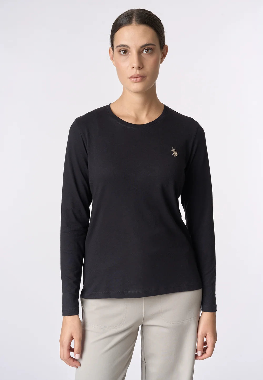 U.S POLO ASSN WOMAN CREW NECK T-SHIRT WITH LOGO