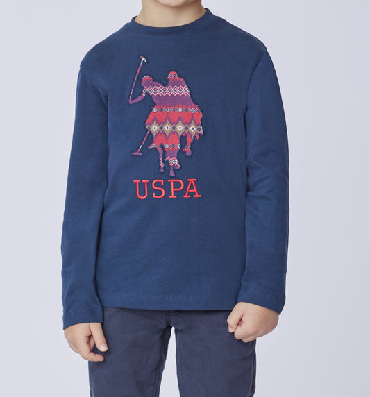U.S POLO KIDS EMBROIDERED LS T SHIRT