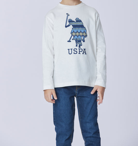 U.S POLO KIDS EMBROIDERED LS T SHIRT