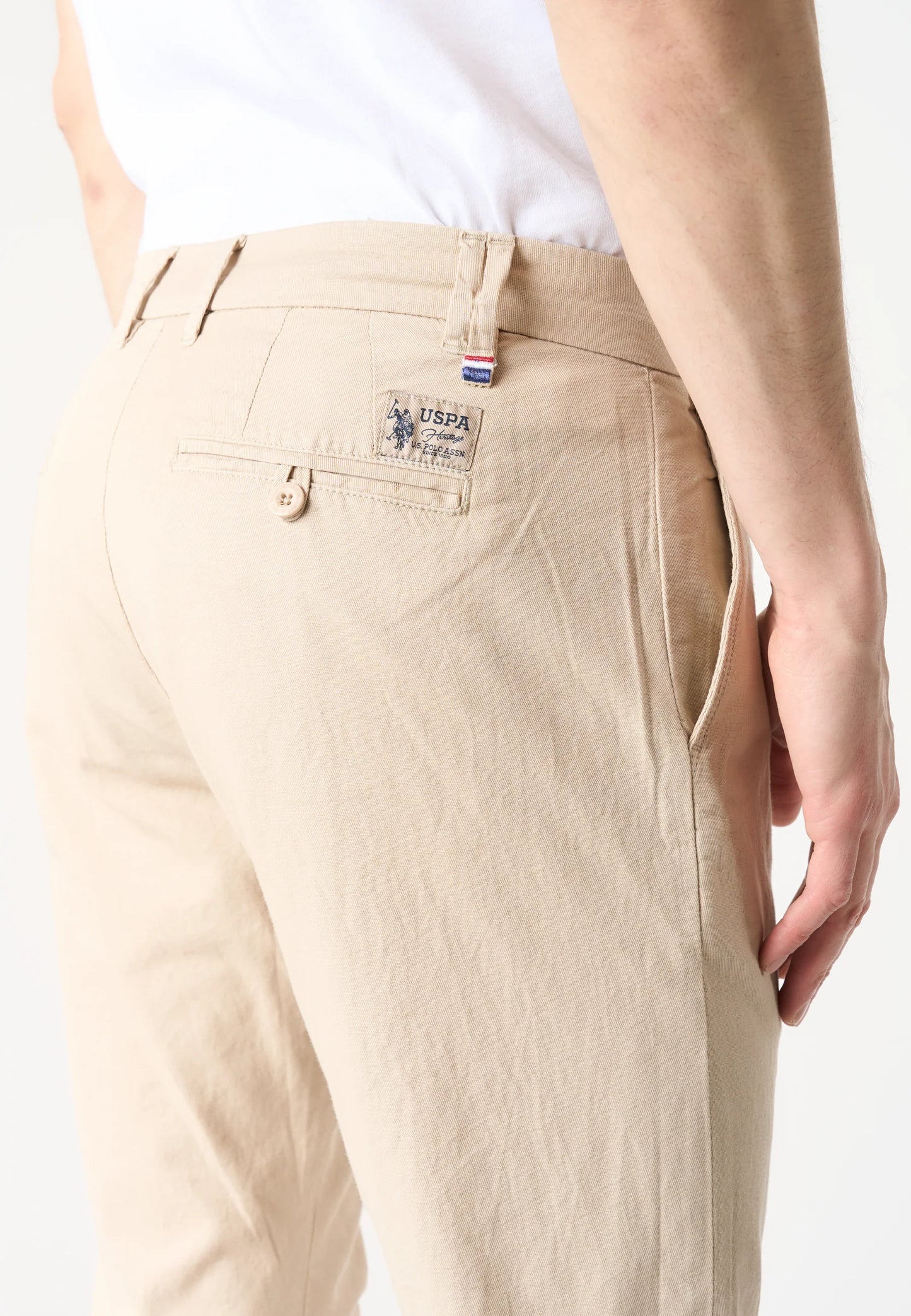 U.S POLO ASSN MAN COTTON LINEN CHINO PANTS