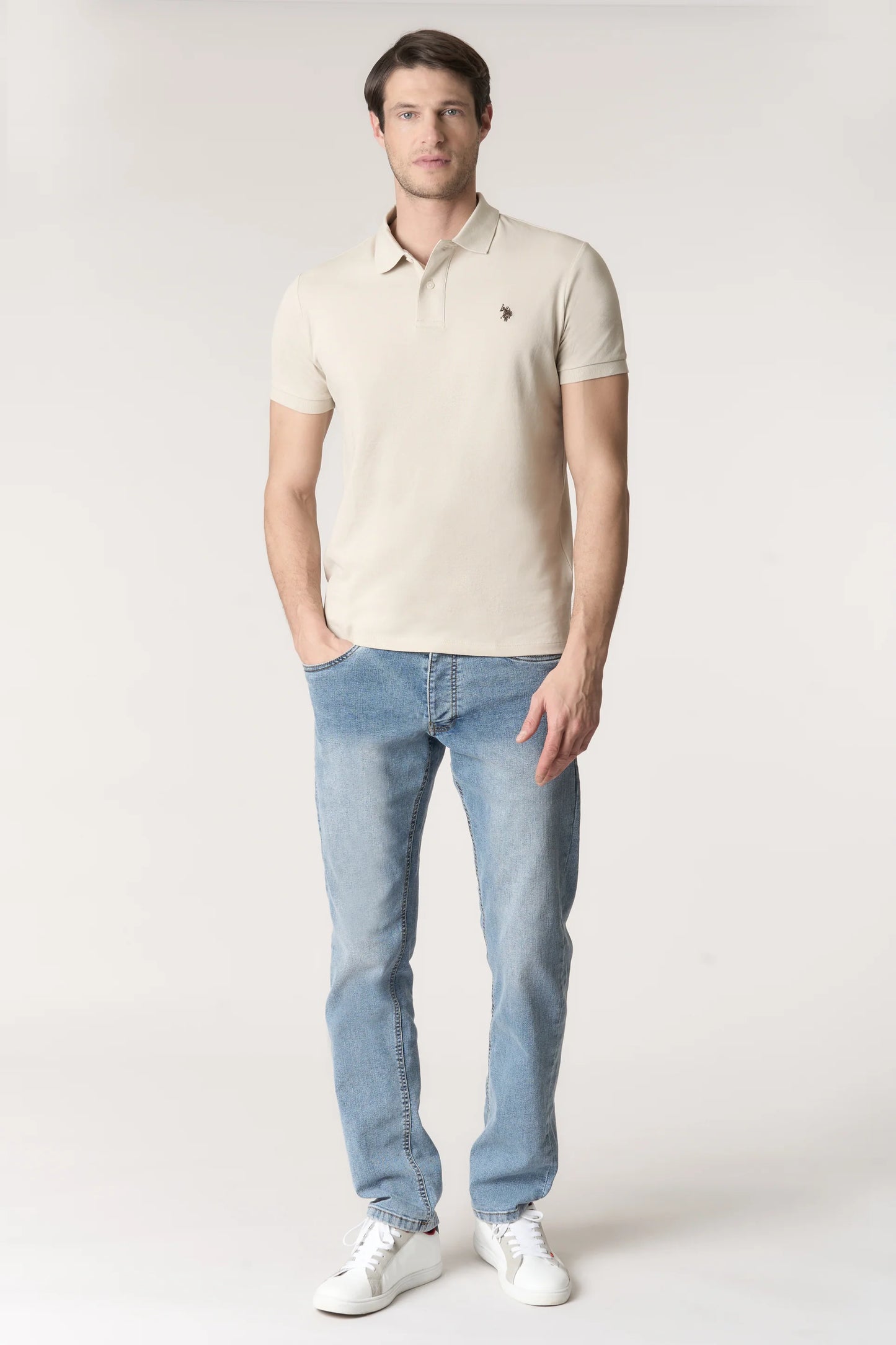 U.S POLO ASSN MAN SILVER & GOLD POLO SHIRT