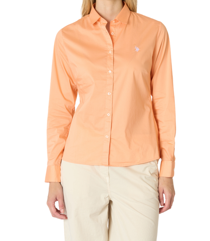 U.S POLO ASSN WOMAN STRETCH POPLIN LOGO SHIRT