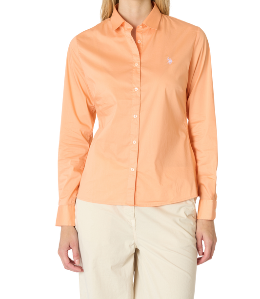 U.S POLO ASSN WOMAN STRETCH POPLIN LOGO SHIRT