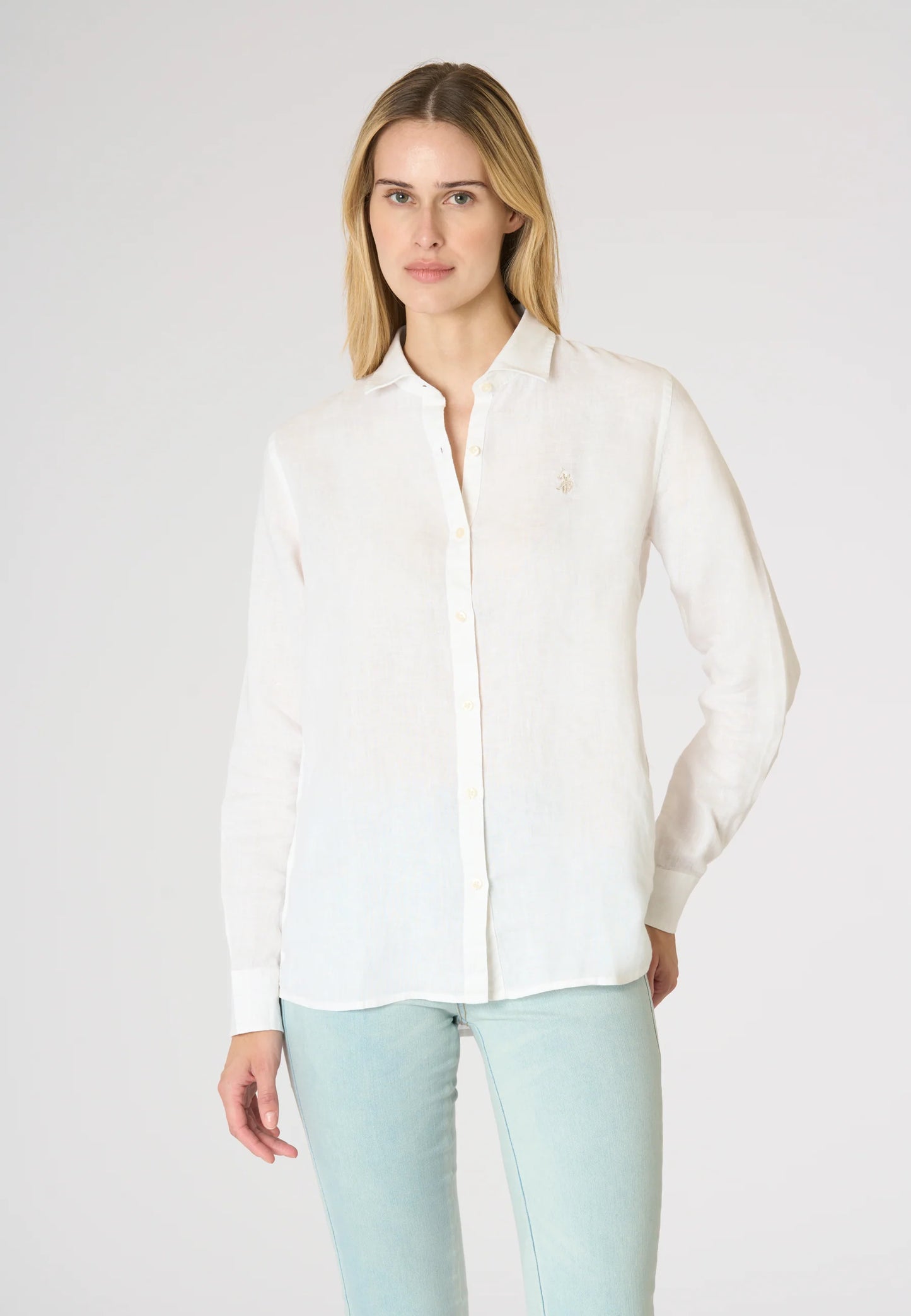 U.S POLO ASSN WOMAN PREMIUM QUALITY COTTON & LINEN SHIRT