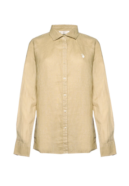 U.S POLO ASSN PREMIUM QUALITY WOMEN'S COTTON LINEN SHIRT