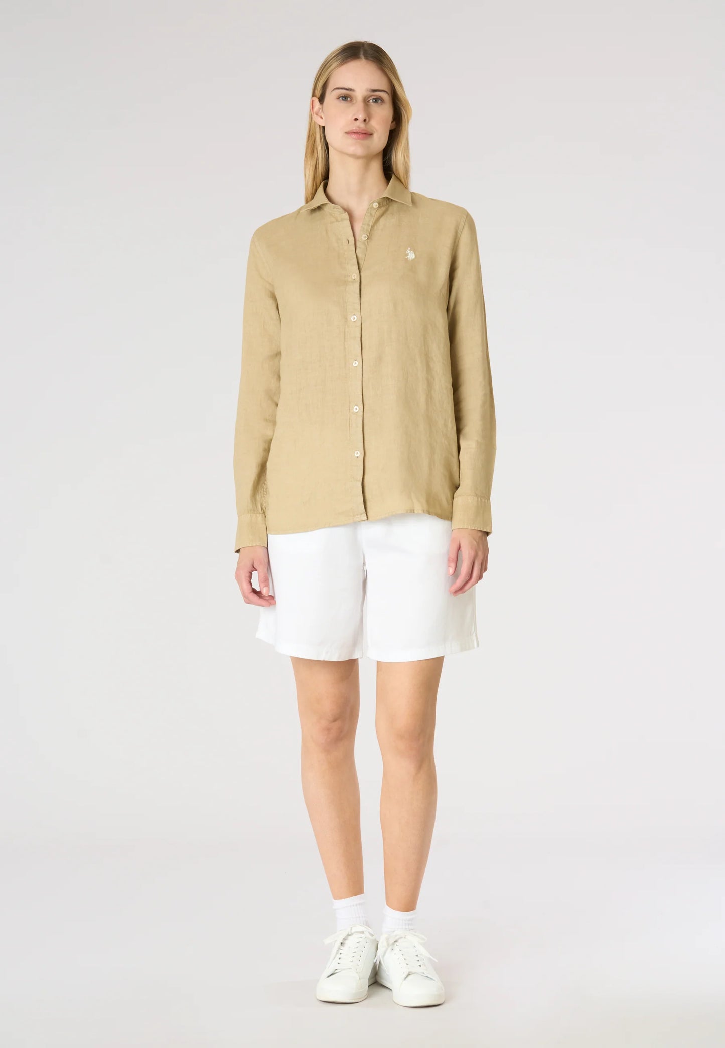 U.S POLO ASSN PREMIUM QUALITY WOMEN'S COTTON LINEN SHIRT