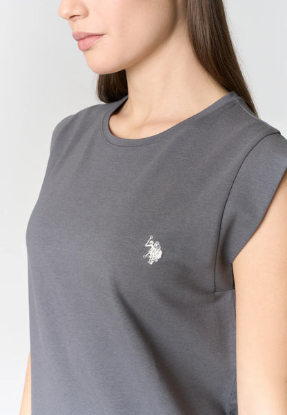 U.S POLO ASSN WOMAN SLEEVELESS DRESS IN COTTON AND MODAL BLEND