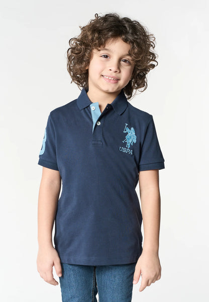 U.S POLO ASSN KIDS POLO SHIRT WITH MAXI EMBROIDERED LOGO