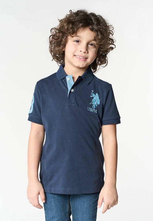 U.S POLO ASSN KIDS POLO SHIRT WITH MAXI EMBROIDERED LOGO