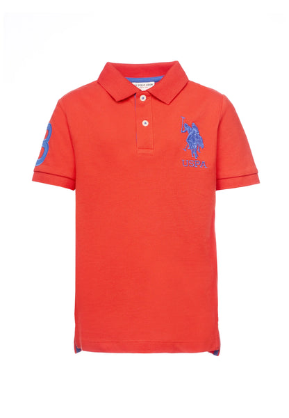 U.S POLO ASSN KIDS POLO SHIRT WITH MAXI EMBROIDERED LOGO