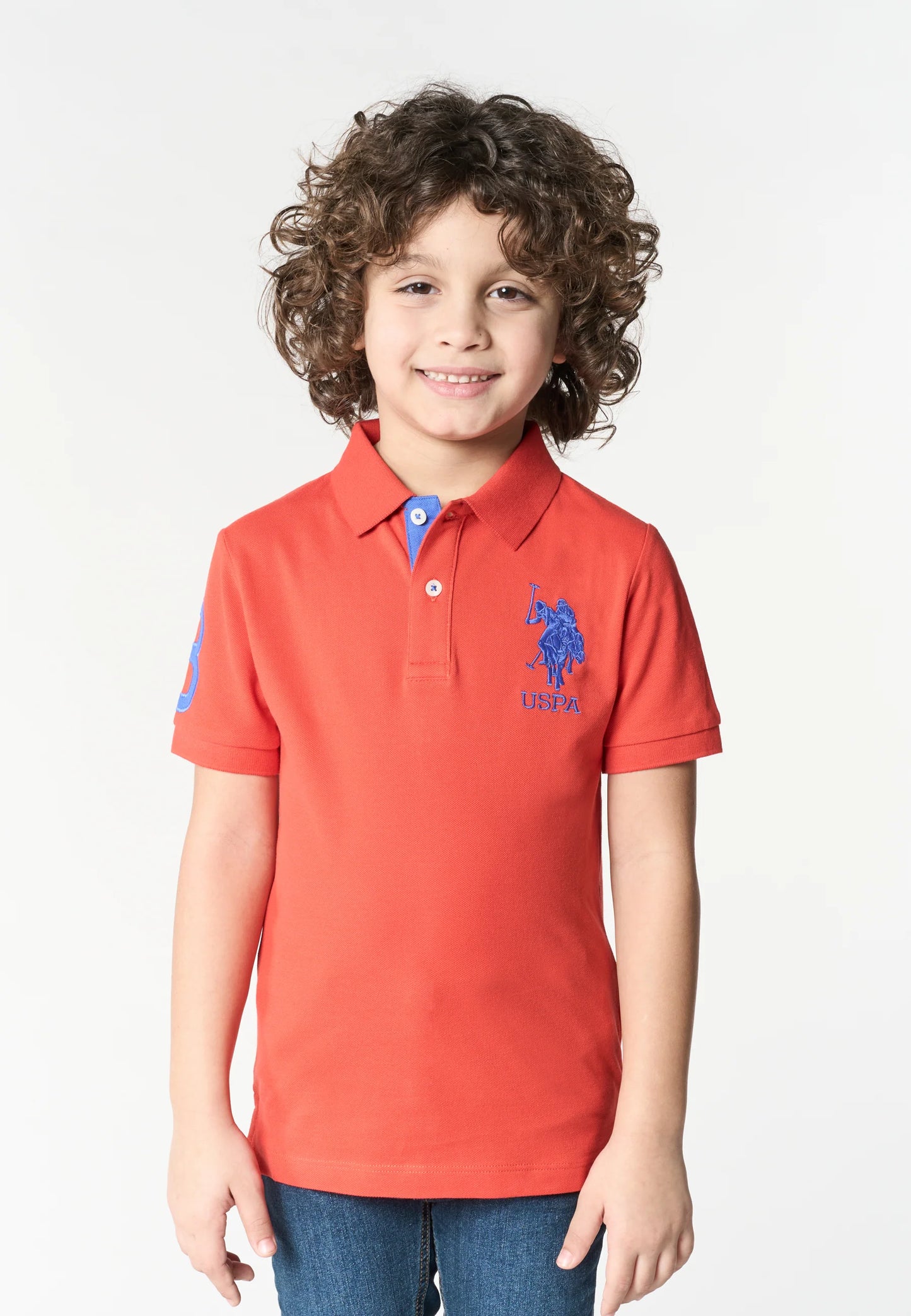 U.S POLO ASSN KIDS POLO SHIRT WITH MAXI EMBROIDERED LOGO