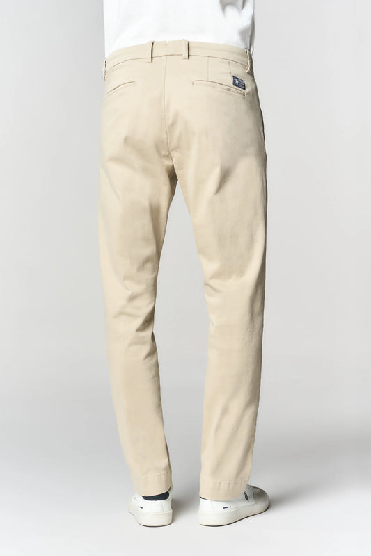U.S POLO ASSN MAN STRETCH COTTON CHINO TROUSERS WITH PLEATS