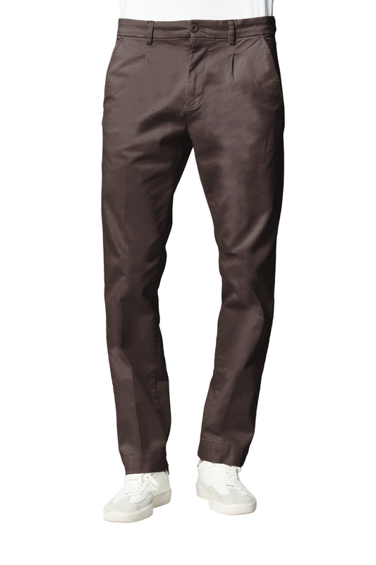 U.S POLO ASSN MAN STRETCH COTTON CHINO TROUSERS WITH PLEATS