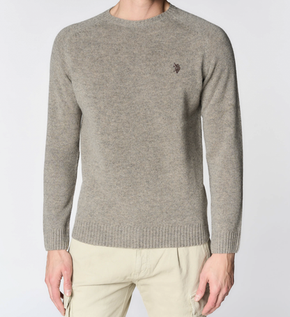 U.S POLO ASSN CREW NECK SWEATER IN COTTON & CASHMERE BLEND