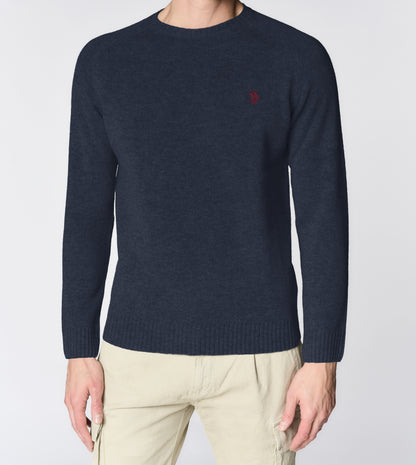 U.S POLO ASSN CREW NECK SWEATER IN COTTON & CASHMERE BLEND