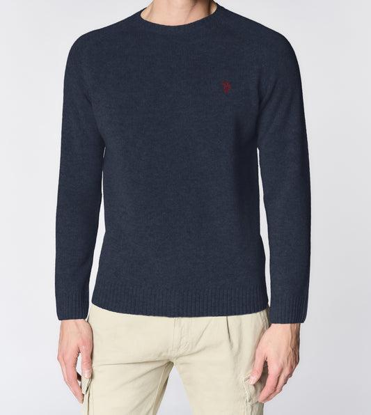 U.S POLO ASSN CREW NECK SWEATER IN COTTON & CASHMERE BLEND