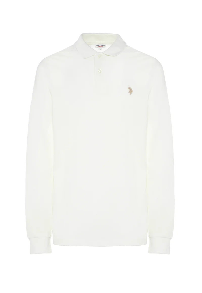 U.S POLO ASSN LS POLO SHIRT IN PIQUE COTTON