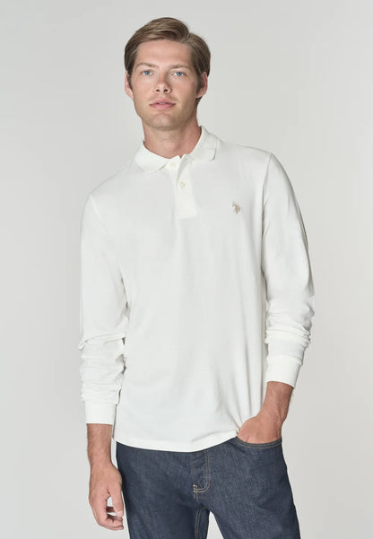 U.S POLO ASSN LS POLO SHIRT IN PIQUE COTTON