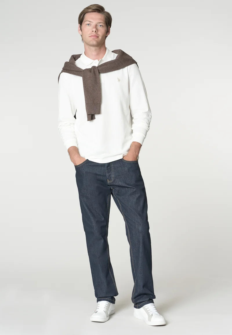 U.S POLO ASSN LS POLO SHIRT IN PIQUE COTTON