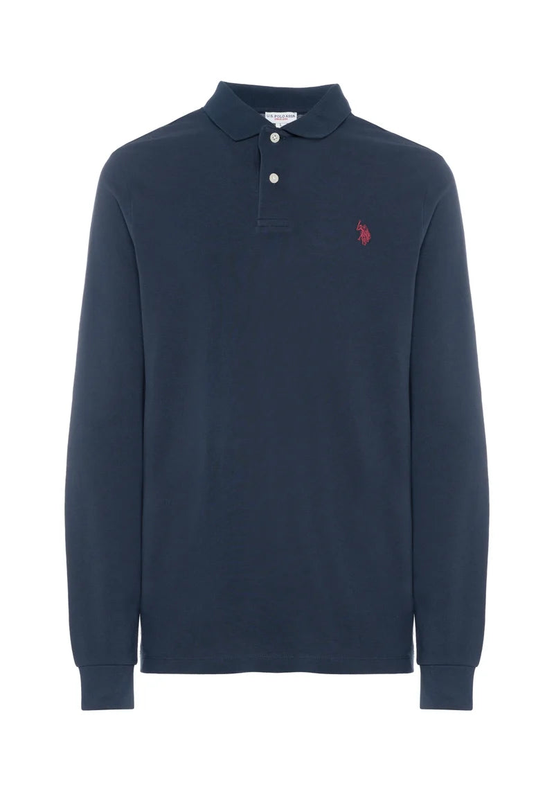 U.S POLO ASSN LS POLO SHIRT IN PIQUE COTTON