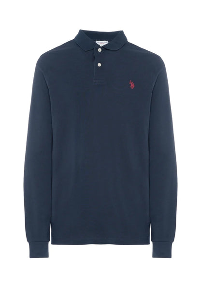 U.S POLO ASSN LS POLO SHIRT IN PIQUE COTTON