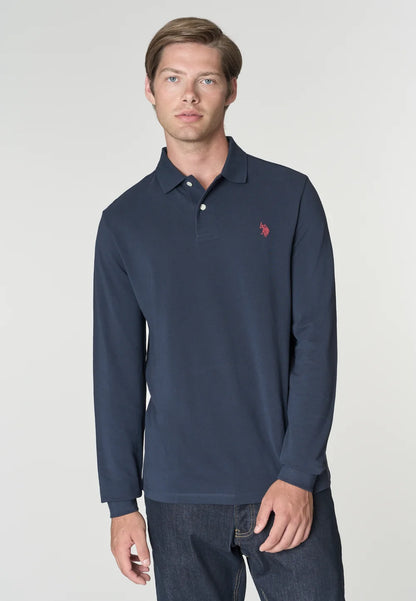U.S POLO ASSN LS POLO SHIRT IN PIQUE COTTON