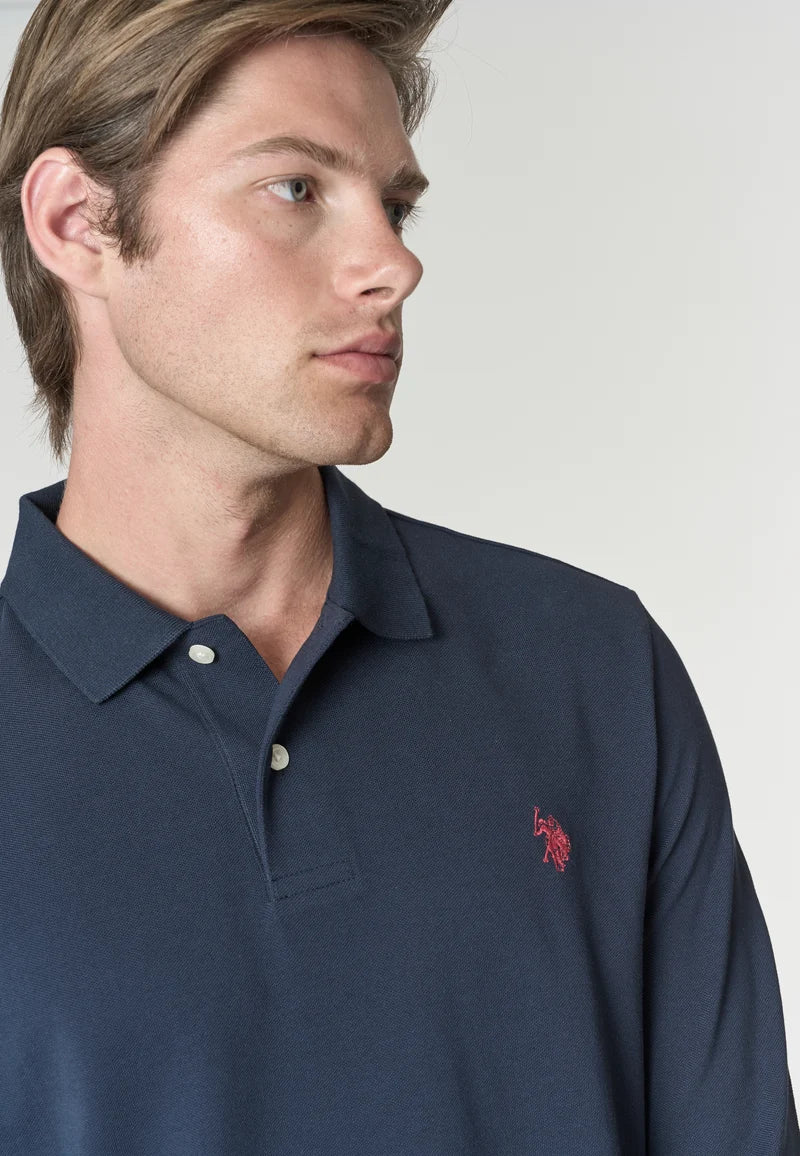 U.S POLO ASSN LS POLO SHIRT IN PIQUE COTTON