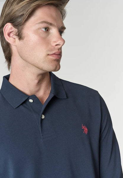 U.S POLO ASSN LS POLO SHIRT IN PIQUE COTTON