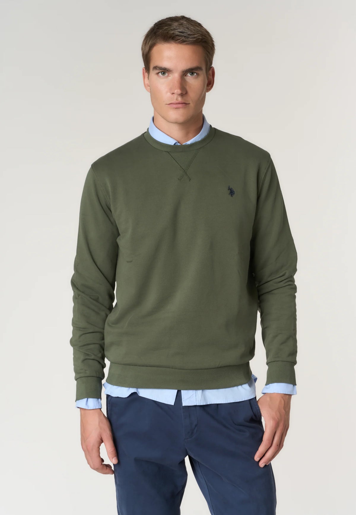 U.S POLO ASSN CREWNECK COTTON SWEATSHIRT WITH LOGO