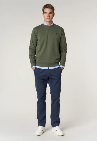 U.S POLO ASSN CREWNECK COTTON SWEATSHIRT WITH LOGO