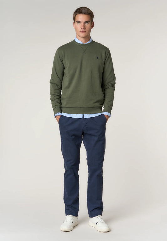 U.S POLO ASSN CREWNECK COTTON SWEATSHIRT WITH LOGO