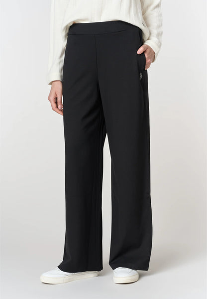 U.S POLO ASSN WOMAN WIDE-LEG TROUSERS IN MILANESE STITCH