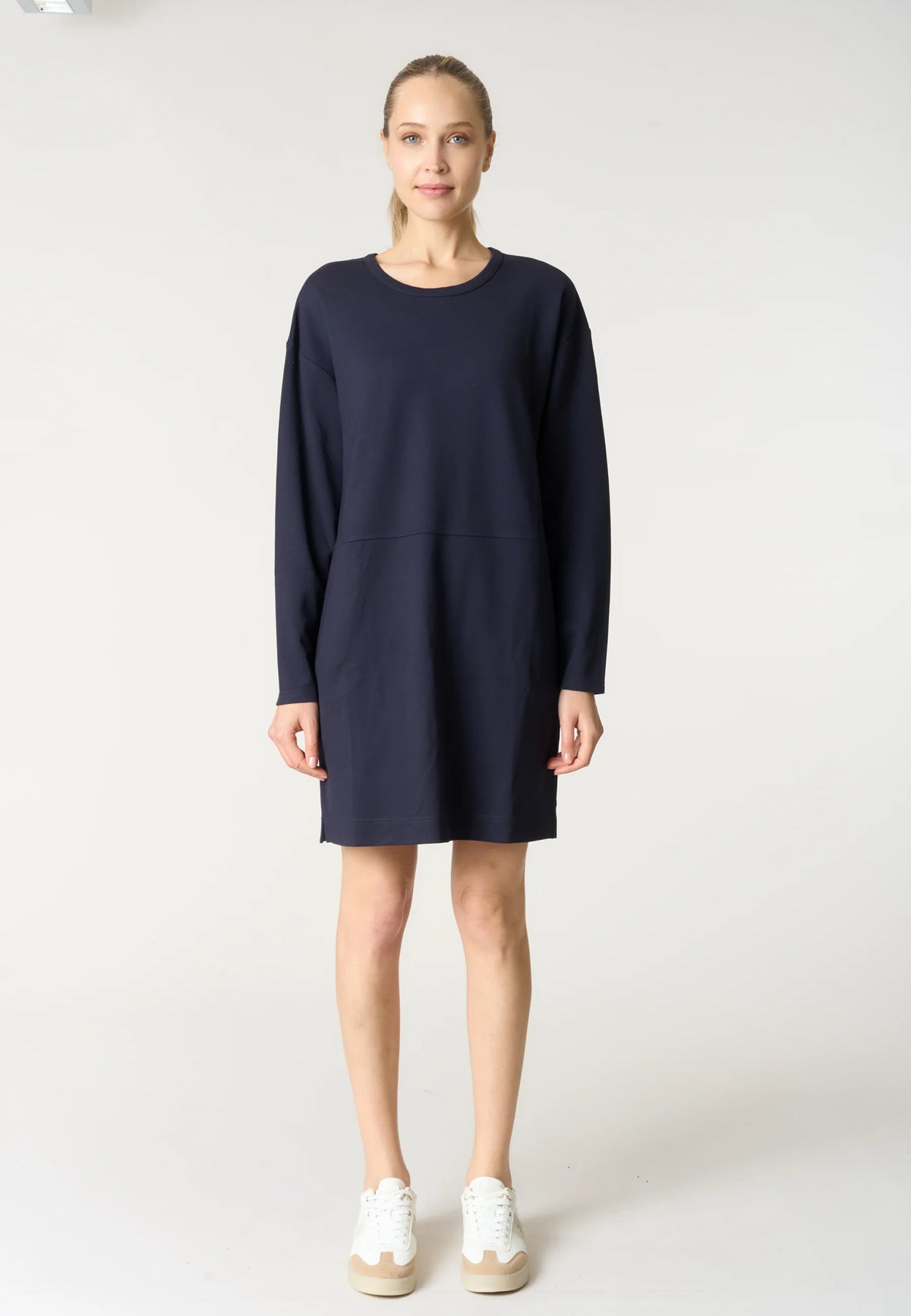 U.S POLO ASSN WOMAN CREW NECK DRESS IN MILANESE STITCH