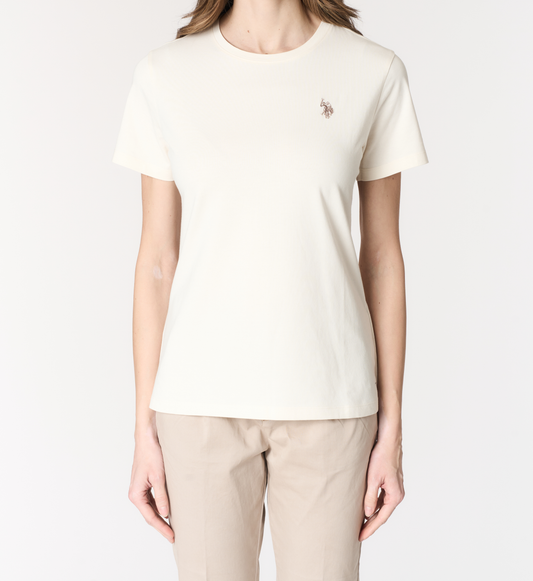 U.S POLO ASSN WOMAN CREW-NECK T-SHIRT IN LIGHT JERSEY