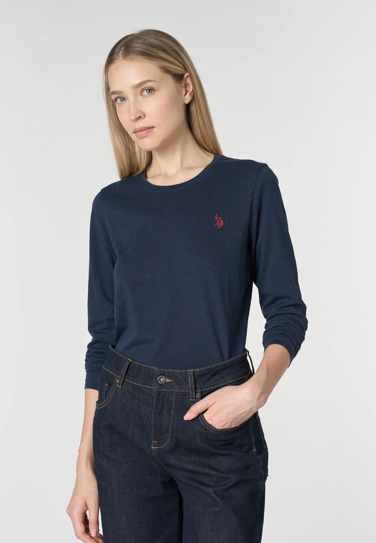 U.S POLO ASSN WOMAN CREW NECK T-SHIRT WITH LOGO