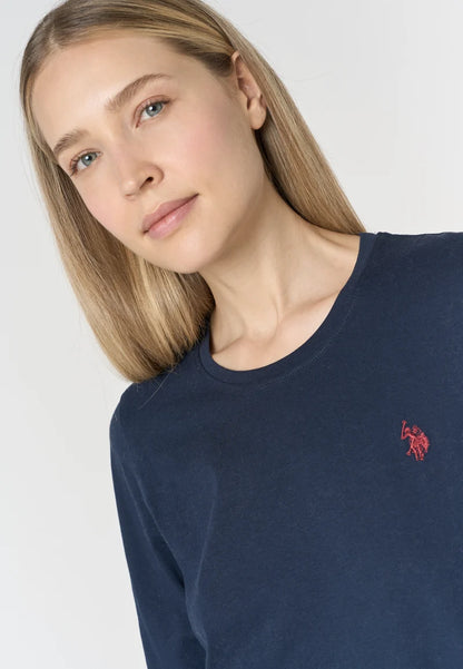U.S POLO ASSN WOMAN CREW NECK T-SHIRT WITH LOGO