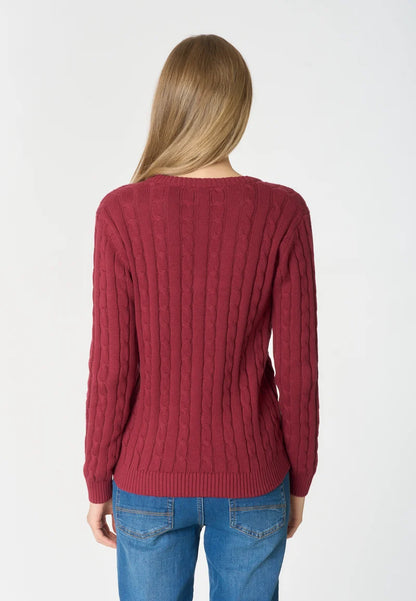 U.S POLO ASSN WOMAN V-NECK COTTON-CASHMERE KNIT SWEATER