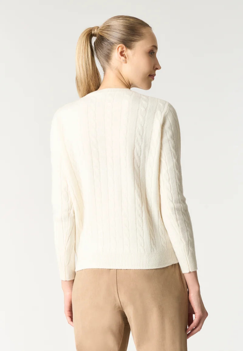 U.S POLO ASSN WOMAN CREW NECK WOOL CABLE KNIT SWEATER
