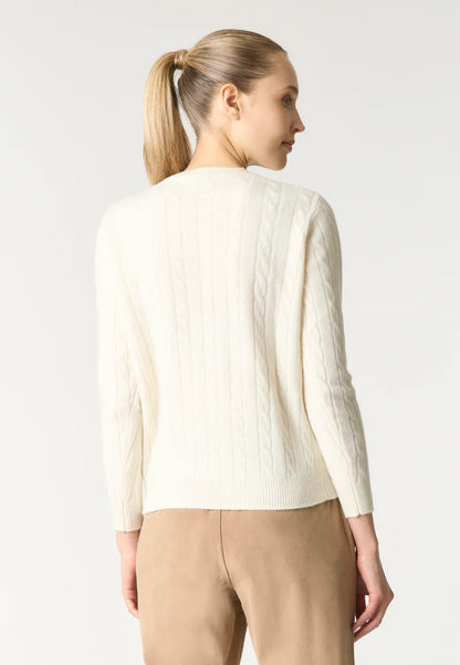 U.S POLO ASSN WOMAN CREW NECK WOOL CABLE KNIT SWEATER
