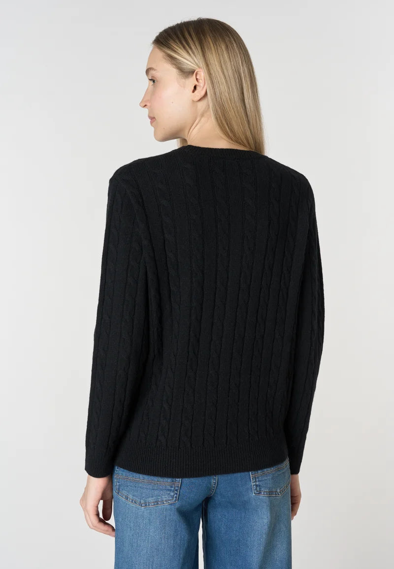 U.S POLO ASSN WOMAN CREW NECK WOOL CABLE KNIT SWEATER