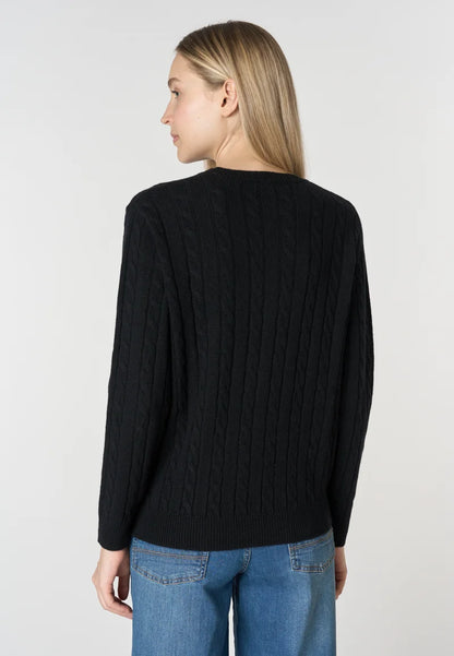 U.S POLO ASSN WOMAN CREW NECK WOOL CABLE KNIT SWEATER