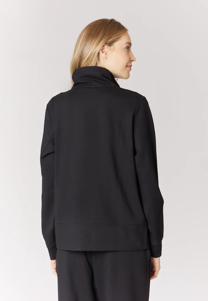 U.S POLO ASSN WOMAN FULL-ZIP SWEATSHIRT IN MILANESE STITCH WITH DRAWSTRING